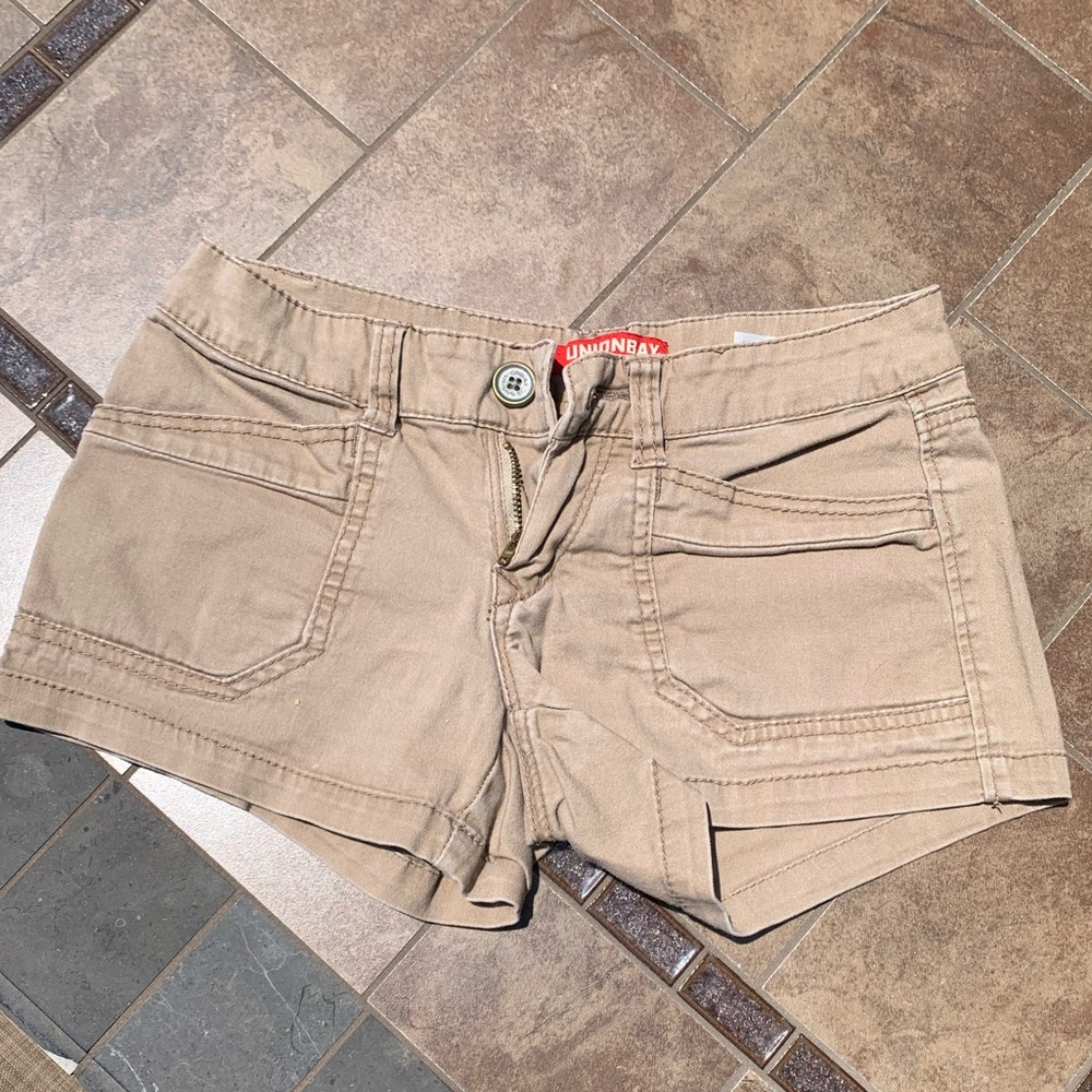 Tan jean shorts